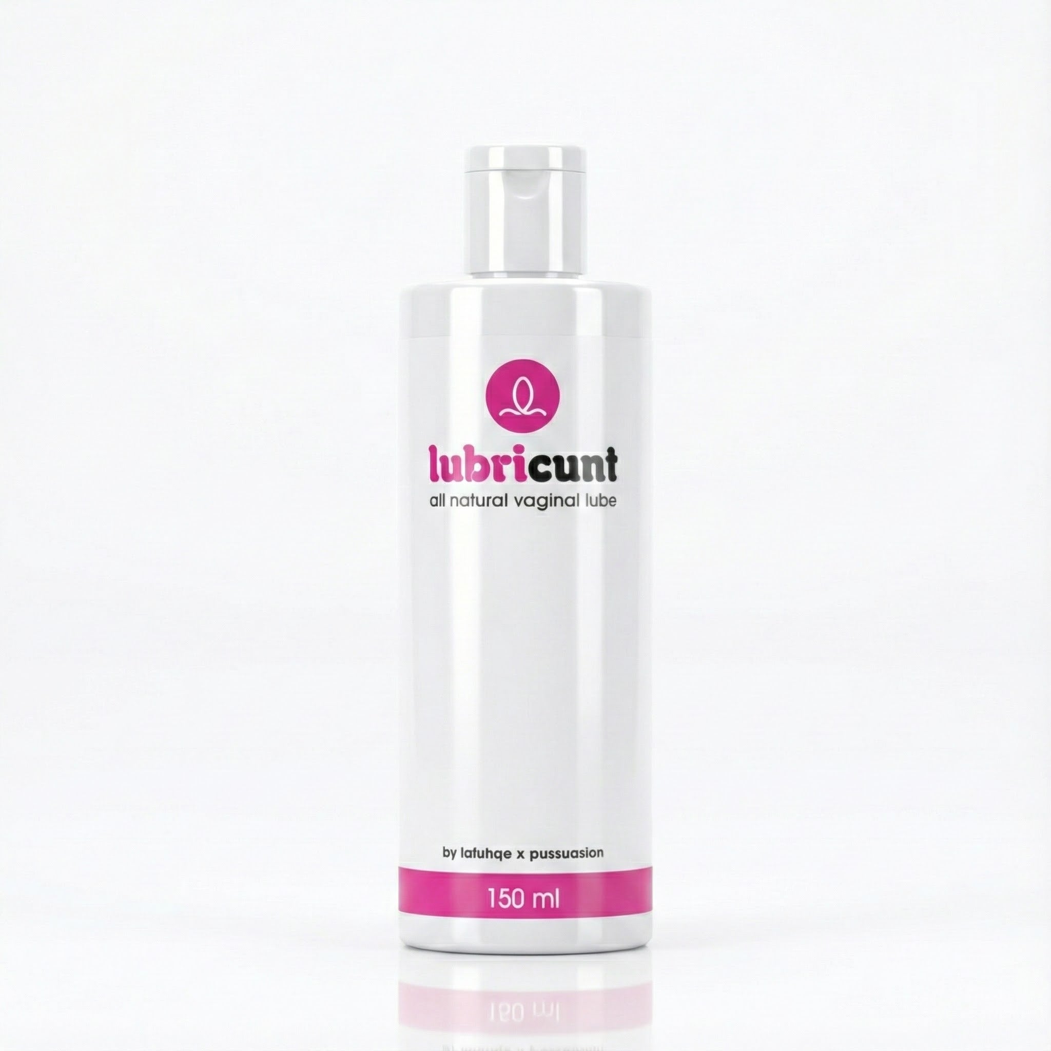Bottle of lubricant with a white background